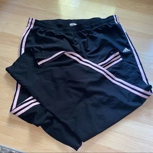 Adidas water resistant pants size XL pink black color